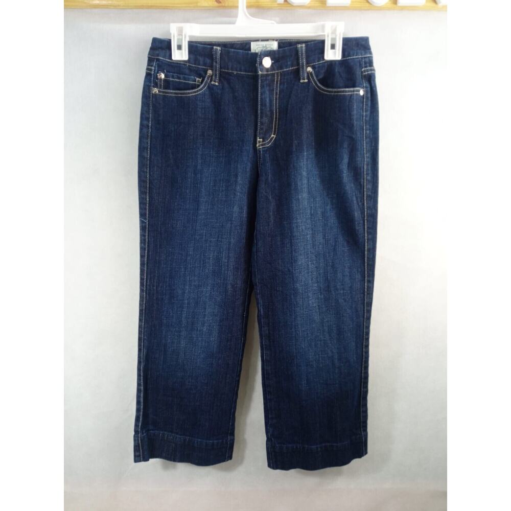 White House Black Market Embellished Jeans Blanc Size 6 Dark Wash 5 Pockets NWOT
